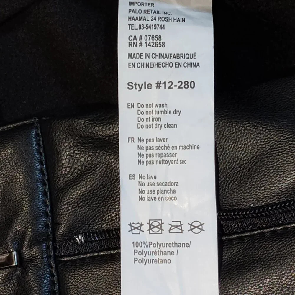 Streetwear Society NWOT Black Vegan Faux Leather Moto Cargo Pants in Size Small - Picture 5 of 12